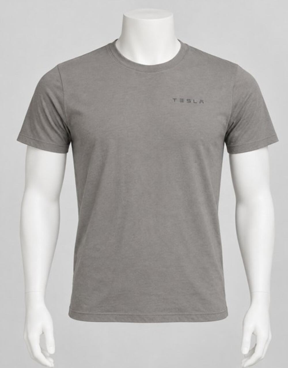 Tesla Mens XS Gray Logo Short Sleeve Cotton T Shirt Pre Owned
